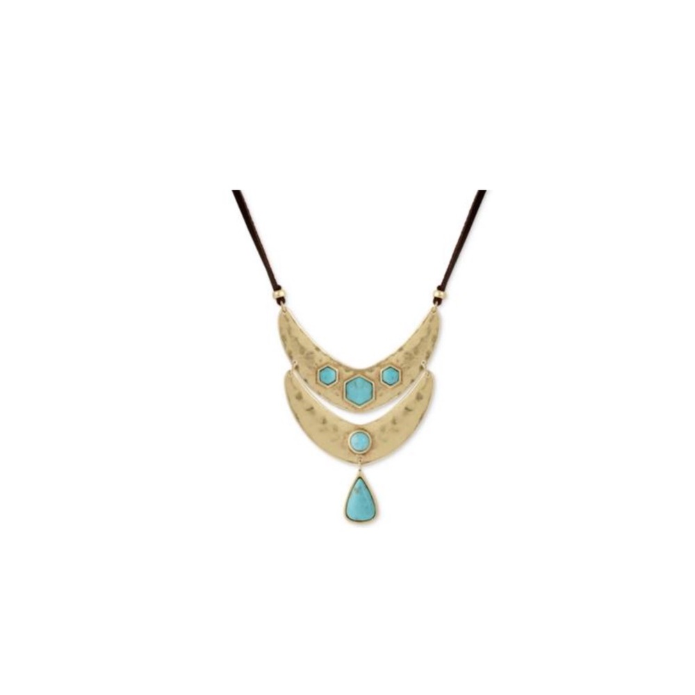Lucky Brand Gold Reversible Stone Necklace